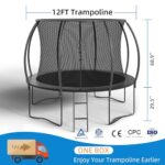 ALTLER Trampoline 12FT 14FT Trampoline Enclosure Net Outdoor Jump Trampoline for Kids and Adults Round Trampoline ASTM Approved 400/450LBS Weight Capacity