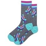 Hot Sox Women’s Roller Skate Metallic Socks 1 Pair, Denim Heather, Women’s 9-11 Shoe