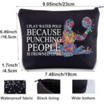 BWWKTOP Water Polo Cosmetic Makeup Bag Water Polo Player Gifts I Play Water Polo Zipper Travel Bags Water Sports Merch (PLAY WATER POLO)