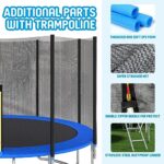 Livavege Trampolines 10FT Trampoline with Safety Enclosure Net & Ladder, Basketball Hoop, Outdoor Trampoline for Kids and Adults with Heavy Duty Jumping Mat and Spring Cover Padding, ASTM Approved