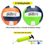 Xcello Sports Volleyball Assorted Graphics with Pump Navy/Green/White, Navy/Orange/White (Pack of 2)
