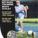 Boulder Sports All-in-One Pickleball & Badminton Set – Portable, Adjustable Net with Paddles & Rackets
