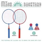 Franklin Sports Kids Jumbo Badminton Racket Set – Smashminton Kids Oversize Badminton Rackets Set – 2 Player Backyard + Beach Youth Badminton Set with Birdies + Jumbo Rackets Included