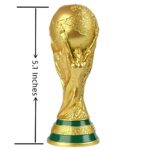 DAOIDE 2022 World Cup Trophy Replica, World Cup Replica, Premium Quality Resin Football Soccer Collectibles, Sports Fan Trophy, Gold Sports Award Decorations for Bedroom Office Desktop (5.1 Inches)