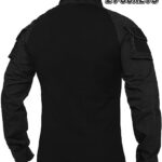XKTTAC Combat Tactical Shirt for Men with 2-4 Pockets Airsoft-Military-Paintball-Camping Gear Army Security Clothes(Black/2 Pockets,3XL)
