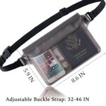 CADONO 2-Pack Waterproof Pouch with Adjustable Waist Strap | Screen Touch Sensitive Dry Bag, Keep Your Phone and Valuables Dry, Perfect for Swimming Kayaking Boating Fishing Beach Diving (Gray+Black)