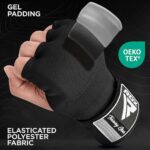 RDX Training Boxing Inner Gloves Hand Wraps MMA Fist Protector Bandages Mitts,Black,Large