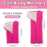 Ultrafun Figure Skating Leg Warmers Gloves Headband Set Fleece Zipper Skating Leg Warmers Socks Skating Accessories Equipment (Short-Rose red)