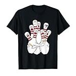 Cartoon Bowling Scared Bowling Pins Funny Sport Bowler T-Shirt