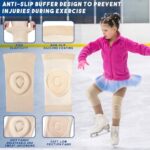 Shappy 2 Pair Figure Ice Skating Knee Pads Gel Dance Knee Pads Cushion and Support Breathable Material for Dancing Skating Women Girl Men(Small,Beige and Black)