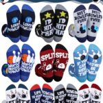 Haysandy 10 Pairs Funny Bowling Socks for Men Novelty Bowling Theme Ankle Socks Bulk Fun Low Cut Sports Gift for Bowlers Lover Dad Father Day