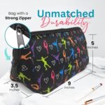 Sportybella Figure Skating Gifts for Female Skaters, Makeup Bag, Ice Skating Gift for Women, Figure Skater Theme Travel Waterproof Toiletry Bag Organizer, Accessories