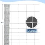 Cattle Fence 4ft x 328ft – Heavy Duty Galvanized Wire Fence & Chain Link Fence for Hog, Goat, Sheep & Deer; Ideal As Goat Fencing, Deer Fence, Yard Protection & Livestock Cattle Panel
