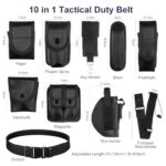 abcGoodefg 10 in 1 Black Utility Belt Tactical Police Security Belts with Pouch Men/Women Law Enforcement Duty Belt for Costume Hunting Game Belts & Bags (10 PCS, Black)