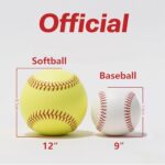 OMYOPY Official Size Softballs 12″ Softballs Fastpitch Practice Softball, Unmarked & Leather Covered Training Ball for Games, Practice and Training