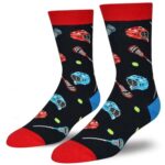 GOLIN Men Lacrosse Crew Socks, Funny Hockey Socks Novelty Sport Fans Gift for Teens, Medium, 1 Pair