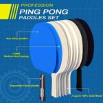 Ping Pong Paddles Set of 4 Premium Table Tennis Rackets 3-Star Ping Pong Balls(8) with Ping Pong Paddle Case Professional Table Tennis Paddles Set for Indoor & Outdoor Games