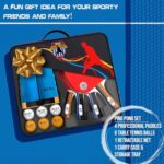 N1fit Ping Pong Paddle Set – 4 Professional Rackets, Retractable Net, 6 Pig Pong Balls, Carry Case – Indoor and Outdoor Table Tennis Play
