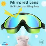 Seago Swim Goggles 2 Pack Anti-Fog Anti-UV Wide View Swimming Goggles for Kids 3-14