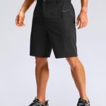 G Gradual Men’s Casual Shorts 9″ Lightweight Hiking Golf Zipper Pockets Stretch Quick-Dry Breathable Shorts for Travel Work Summer Black