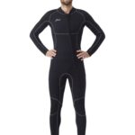 Hevto Men Wetsuits 3/2mm Neoprene Front Zip Full Wet Suit Keep Warm for Surfing Swimming SUP Snorkeling Diving (M2-Black, L)