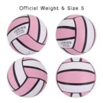JSNING Pink Volleyball,Soft Touch,Volley lite for Outdoor Indoor Beach Game,Official Size 5,Classical Minimalist Design