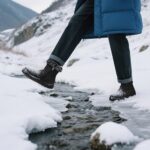 SHIBEVER Women’s Snow Boots Winter Fur Lined Waterproof Anti-Slip Leather Women Ankle Snow Boots Black Size 8