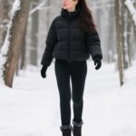 SHIBEVER Women’s Snow Boots Winter: Waterproof Fur Lined Anti-Slip Ankle Booties Outdoor Comfortable Furry Women Snow Boot Black Size 8