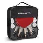 PRO-SPIN Ping Pong Paddles Set of 4 – ITTF Approved Carbon Table Tennis Rackets and Balls – Professional Quality Set with 8 Tournament-Grade Ping-Pong Balls (Red, 4-Player Set)