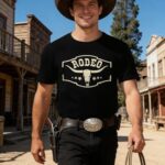 Western Cowboy Rodeo Shirts: Mens Vintage Cow Skull Graphic Tees Boho Country Concert Music T-Shirts