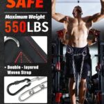 MAXRANK Dip belt With 37-40″ Chain, 550lbs – 650lbs Weight Capacity, Weightlifting Belt for Dips and Pullups