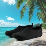 VIFUUR Water Sports Shoes Barefoot Quick-Dry Aqua Yoga Socks Slip-on for Men Women A Black 38-39