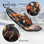 G2 30 Inches Orange Light Weight Snowshoes for Women Men Youth, Set with Trekking Poles, Tote Bag, Special EVA Padded Ratchet Binding, Heel Lift, Toe Box