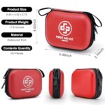 Mini First Aid Kit – 150 Piece Small Waterproof Hard Shell Medical Kit for Home, Car, Travel, Camping, Truck, Hiking, Sports, Office, Vehicle & Outdoor Emergencies- Small First Aid Medical Kit (Red)