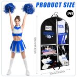 Blushtier Cheer Garment Bags for Cheerleading Uniform Waterproof Hanging Garment Bags for Dance Costumes 40 Inch Clothes Bag with 5 Pockets and Side Zip Travel Storage Cheer Uniform(Black,Blue)