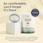 Saalt Menstrual Disc – Soft, Flexible, Reusable Medical-Grade Silicone – Wear 12 Hours – Removal Notch – Two Sizes – Menstrual Cup or Tampon Alternative – Made in USA – Lasts 10 Years (Blue, Regular)