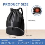 JELUTAR Drawstring Backpack Gym Bag with Shoes Compartment for Soccer, Basketball, Swim, Water-Resistant String Backpack Beach Cinch for Women Men