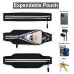 RJ-Sport Triathlon Belt with Pouch – Race Number Bib Holder with 6 Gel Loops, Ideal for Running, Cycling & Marathon (Black)