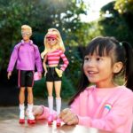 Barbie Fashionistas Set with 2 Fashion Dolls & 6 Accessories, Ken Roller-Skating Fashion Dolls, 65th Anniversary Collectible (Amazon Exclusive)