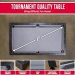 GoSports 7 ft Pool Table with Wood Finish – Billiards Game Room Table for Adults & Family – Accessories Not Included