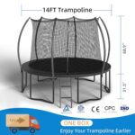 ALTLER Trampoline 14FT Enclosure Net Outdoor Jump for Kids and Adults Round ASTM Approved Heavy-Duty Bounce Mat with Enhanced Weight Capacity