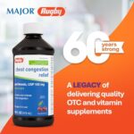 Rugby Chest Congestion Relief Expectorant, Guaifenesin USP 100 mg, Alcohol-Free Cherry Menthol Cough Syrup, 16 fl oz (1 Pack)