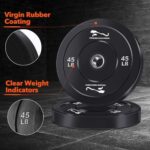 Rubber Bumper Plates Set,Rubber Weight Plate with Steel Insert & Noise-Reducing Design, 2x25LB Anti-Slip Bumper Plates for Home Gym, Weightlifting, Deadlift, Squat, Black