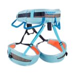 Mammut Ophir 3 Slide Climbing Harness for Women – Adjustable, Lightweight, and Durable Gear for Rock, Gym, and Sport Climbing, Whisper/Dark Gentian, Medium
