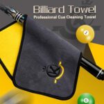 KONLLEN Billiards Billiard cue Towel – 100% Cotton Black 8-Ball Pool Cue Clean Towel Maintenance Accessories Cleaning Set