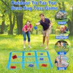 CWLAKON Outdoor Giant Tic Tac Toe Bean Bag Toss Games for Kids Adults Family, Large Outside Lawn Yard Backyard Carnival Field Day Game, Birthday Party Family Reunion Games Playground Fitness Equipment