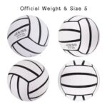 JSNING White Volleyball,Soft Touch,Volley lite for Outdoor Indoor Beach Game,Official Size 5,Classical Minimalist Design