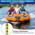 60FT 3-6K Boat Tow Rope for Tubing, Heavy Duty 3-6 Person Tube Tow Rope for Boating, Floating Towable Tube Ropes, Pulling Ski Ropes for Tubing
