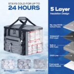 Maelstrom Soft Sided Cooler Bag, 30/40 Can Collapsible Insulated Ice Chest, Large Leakproof Portable Storage for Camping, Travel, Kayaking & Beach (2.Gray, 30 Can)