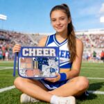 KYTACCU Cheer Clear Makeup Bag Cheerleader Gifts Cheerleading Accessories Cheer Competition Gifts Chenille Letter Cosmetic Bag Travel Toiletry Organizer Pouch for Women Girls